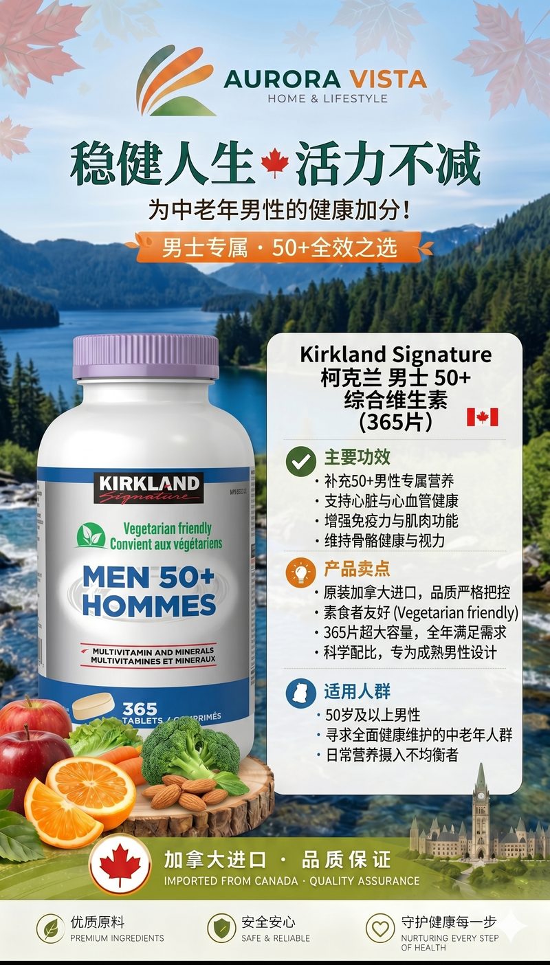 Kirkland Signature 柯克兰 50+男性综合维生素 365粒