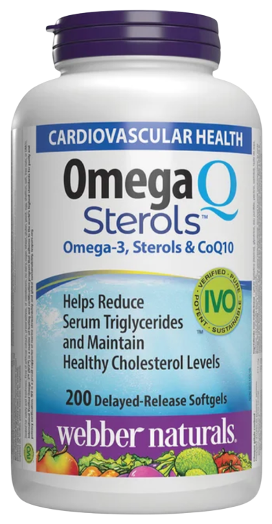 webber naturals 韦博 欧米伽3+辅酶Q10+植物甾醇 200粒